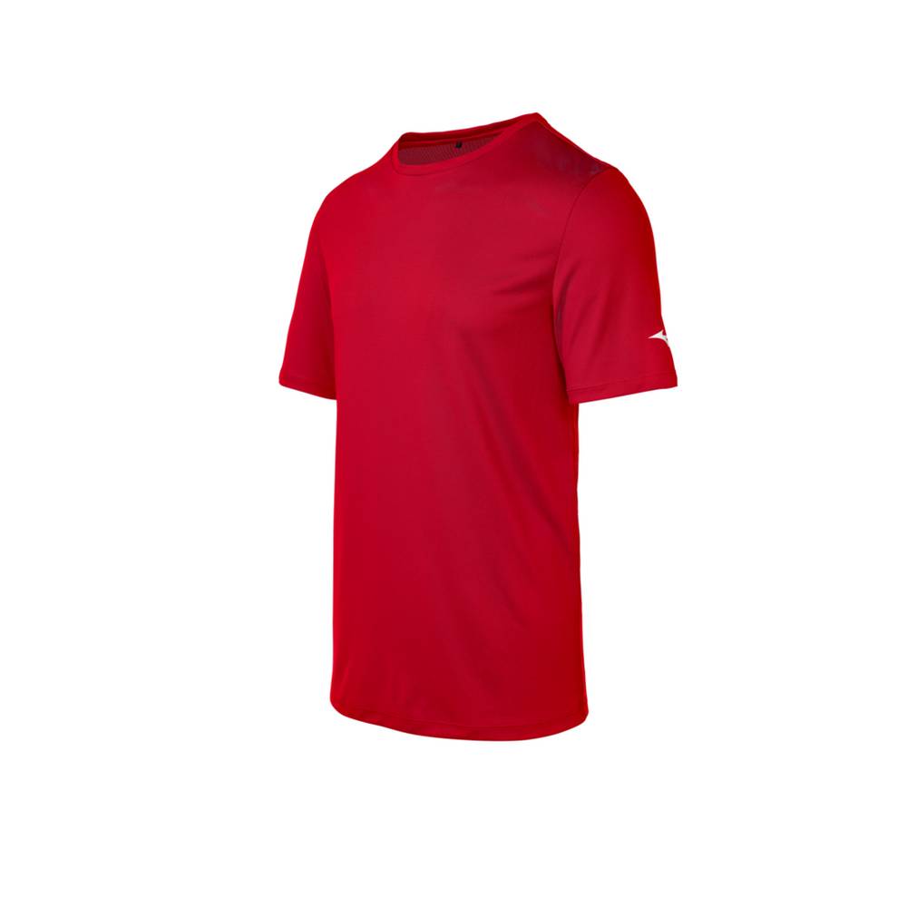Camisetas Mizuno Para Hombre Rojos 0823596-OD